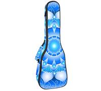 Ukulele Bag Blu Modello Mandala Ukulele Caso per Soprano Tenore Concert 23 Pollici 10MM Spessore Morbido Imbottito Cinghie Regolabile Gig Bag