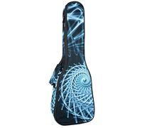 Ukulele Bag Blu Spirale Neon Luci Ukulele Caso per Soprano Tenore Concert 23 Pollici 10MM Spessore Morbido Imbottito Cinghie Regolabile Gig Bag