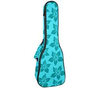 Ukulele Bag Blu Surf Flower Pattern Ukulele Custodia per Soprano Tenore Concert 23 Pollici 10 MM Spessore Morbido Imbottito Cinghie Regolabile Gig Bag