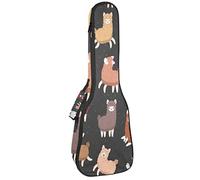 Ukulele Bag Carino Llama Alpaca Ukulele Custodia per Soprano Tenore Concert 23 Pollici 10 MM Spessore Morbido Imbottito Cinghie Regolabile Gig Bag
