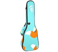 Ukulele Bag Carino Rosso Fox Ukulele Custodia per Soprano Tenore Concert 23 Pollici 10 MM Spessore Morbido Imbottito Cinghie Regolabile Gig Bag