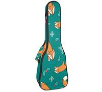 Ukulele Bag Cartoon Fox Pattern Pattern Ukulele Caso per Soprano Tenore Concert 23 Pollici 10 MM Spessore Morbido Imbottito Cinghie Regolabile Gig Bag