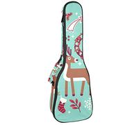 Ukulele Bag Christmas Icons of Circle Custodia Ukulele per Soprano Tenore Concerto 23 Pollice 10MM Spessore Morbido Imbottito Cinghie Regolabile Gig Bag
