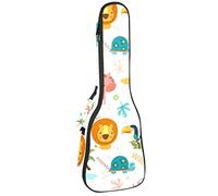 Ukulele Bag Colorato Animali Selvatici Modello Ukulele Caso per Soprano Tenore Concert 23 Pollici 10MM Spessore Morbido Imbottito Cinghie Regolabile Gig Bag