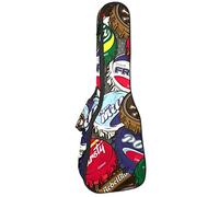 Ukulele Bag Colorato Bottiglia Tazze Ukulele Caso per Soprano Tenore Concert 23 Pollice 10 MM Spessore Morbido Imbottito Cinghie Regolabile Gig Bag