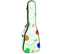 Ukulele Bag Colorato Bowling Palle e Perni Custodia Ukulele per Soprano Tenore Concert 23 Pollici 10 MM Spessa Morbida Imbottita Cinghie Regolabile Gig Bag