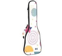 Ukulele Bag Colorato Geometrico Memphis Forme Ukulele Caso per Soprano Tenore Concert 23 Pollice 10 MM Spessore Morbido Imbottito Cinghie Regolabile Gig Bag