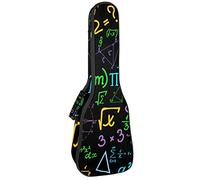 Ukulele Bag Colorato Matematica Modello E Formula Ukulele Custodia per Soprano Tenore Concert 23 Pollici 10 MM Spessore Morbido Imbottito Cinghie Regolabile Gig Bag