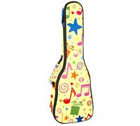Ukulele Bag Colorato Musica Nota Modello Ukulele Caso per Soprano Tenore Concert 23 Pollici 10 MM Spessore Morbido Imbottito Cinghie Regolabile Gig Bag