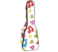 Ukulele Bag Colorato Note Musiche Modello Ukulele Caso per Soprano Tenore Concert 23 Pollici 10MM Spessore Morbido Imbottito Cinghie Regolabile Gig Bag
