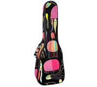 Ukulele Bag Colorato Verniciato Medusa Modello Ukulele Caso per Soprano Tenore Concert 23 Pollici 10 MM Spessore Morbido Imbottito Cinghie Regolabile Gig Bag