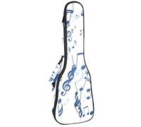 Ukulele Bag Colore Blu Note Musicali Ukulele Caso per Soprano Tenore Concert 23 Pollice 10 MM Spessore Morbido Imbottito Cinghie Regolabile Gig Bag