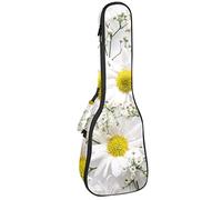 Ukulele Bag Composizione Di Margherite Ukulele Caso per Soprano Tenore Concert 23 Pollici 10 MM Spessore Morbido Imbottito Cinghie Regolabile Gig Bag