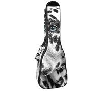 Ukulele Bag Dalmata Cane Modello Ukulele Custodia per Soprano Tenore Concert 23 Pollici 10 MM Spessore Morbido Imbottito Cinghie Regolabile Gig Bag