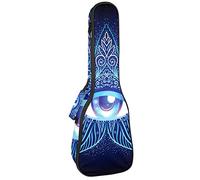 Ukulele Bag Dragon Cinese Blu Occhio Modello Ukulele Custodia per Soprano Tenore Concert 23 Pollici 10 MM Spessore Morbido Imbottito Cinghie Regolabile Gig Bag