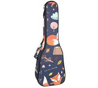 Ukulele Bag Fumetto Volpe Ukulele Caso per Soprano Tenore Concert 23 Pollice 10 MM Spessore Morbido Imbottito Cinghie Regolabile Gig Bag