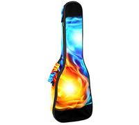 Ukulele Bag Fuoco Acqua Cinese Yin Yang Modello Ukulele Custodia per Soprano Tenore Concert 23 Pollici 10 MM Spessore Morbido Imbottito Cinghie Regolabile Gig Bag