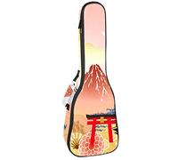 Ukulele Bag Giappone Tokyo Pattern Ukulele Custodia per Soprano Tenore Concert 23 Pollice 10 MM Spessore Morbido Imbottito Cinghie Regolabile Gig Bag