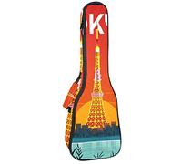 Ukulele Bag Giappone Tokyo Sunset River Pattern Ukulele Custodia per Soprano Tenore Concert 23 Pollici 10 MM Spessore Morbido Imbottito Cinghie Regolabile Gig Bag