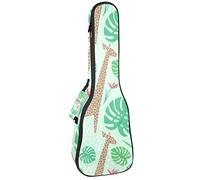 Ukulele Bag Giraffa Verde Modello Ukulele Custodia per Soprano Tenore Concert 23 Pollici 10 MM Spessore Morbido Imbottito Cinghie Regolabile Gig Bag