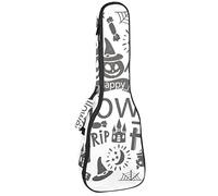Ukulele Bag Halloween Icona Ukulele Caso per Soprano Tenore Concerto 23 Pollice 10MM Spessore Morbido Imbottito Cinghie Regolabili Gig Bag