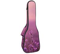 Ukulele Bag Lavanda Fiore Modello Ukulele Caso per Soprano Tenore Concert 23 Pollici 10MM Spessore Morbido Imbottito Cinghie Regolabile Gig Bag