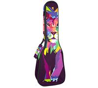Ukulele Bag Leone Animale Vita Ritratto Modello Ukulele Custodia per Soprano Tenore Concert 23 Pollici 10 MM Spessore Morbido Imbottito Cinghie Regolabile Gig Bag