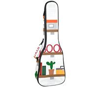 Ukulele Bag Libreria Pieno di Libri Custodia Ukulele per Soprano Tenore Concerto 23 Pollice 10MM Spessore Morbido Imbottito Cinghie Regolabile Gig Bag