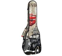 Ukulele Bag London Vintage Poster Ukulele Custodia per Soprano Tenore Concert 23 Pollici 10 MM Spessore Morbido Imbottito Cinghie Regolabile Gig Bag