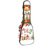 Ukulele Bag Merry Christmas Candy Ukulele Custodia per Soprano Tenore Concerto 23 Pollice 10MM Spessore Morbido Imbottito Cinghie Regolabile Gig Bag