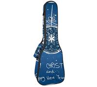 Ukulele Bag Merry Christmas Card Custodia Ukulele per Soprano Tenore Concerto 23 Pollice 10MM Spessore Morbido Imbottito Cinghie Regolabile Gig Bag