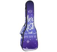 Ukulele Bag Merry Christmas Card Custodia Ukulele per Soprano Tenore Concerto 23 Pollice 10MM Spessore Morbido Imbottito Cinghie Regolabile Gig Bag