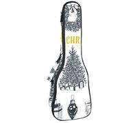 Ukulele Bag Merry Christmas Icons Ukulele Caso per Soprano Tenore Concerto 23 Pollice 10MM Spessore Morbido Imbottito Cinghie Regolabili Gig Bag