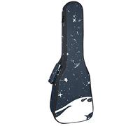 Ukulele Bag Moon Star Sky Whale Pattern Custodia Ukulele per Soprano Tenore Concert 23 Pollici 10 MM Spessa Morbido Imbottito Cinghie Regolabile Gig Bag
