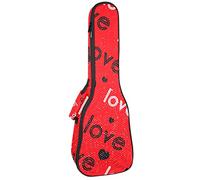Ukulele Bag Red Heart Love Pattern Ukulele Custodia per Soprano Tenore Concert 23 Pollici 10 MM Spessore Morbido Imbottito Cinghie Regolabile Gig Bag