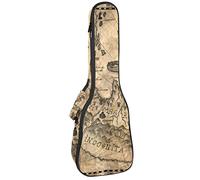 Ukulele Bag Retro Antico Mappa Del Vecchio Mondo Bussola Ukulele Caso per Soprano Tenore Concert 23 Pollice 10 MM Spessore Morbido Imbottito Cinghie Regolabile Gig Bag