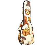 Ukulele Bag Retro Dispositivi Cd Phone Clock Camera Ukulele Custodia per Soprano Tenore Concert 23 Pollici 10 MM Spessore Morbido Imbottito Cinghie Regolabile Gig Bag