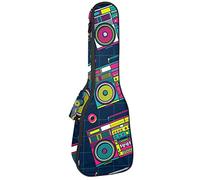 Ukulele Bag Retro Pop Radio Ukulele Caso per Soprano Tenore Concert 23 Pollici 10 MM Spessore Morbido Imbottito Cinghie Regolabile Gig Bag