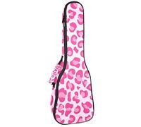 Ukulele Bag Rosa Leopardo Animale Modello Ukulele Custodia per Soprano Tenore Concert 23 Pollici 10 MM Spessore Morbido Imbottito Cinghie Regolabile Gig Bag