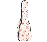 Ukulele Bag Rosa Pirata Elementi Ukulele Custodia per Soprano Tenore Concert 23 Pollici 10 MM Spessore Morbido Imbottito Cinghie Regolabile Gig Bag