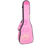 Ukulele Bag Rosa Principessa Corona Cute Pattern Ukulele Custodia per Soprano Tenore Concert 23 Pollici 10 MM Spessore Morbido Imbottito Cinghie Regolabile Gig Bag