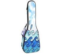 Ukulele Bag Sea Mermaid Fish Whale Tail Ukulele Case per Soprano Tenore Concert 23 Pollici 10 MM Spesso Morbido Imbottito Cinghie Regolabile Gig Bag