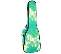 Ukulele Bag Semplice Astratto Verde Modello Ukulele Caso per Soprano Tenore Concert 23 Pollici 10MM Spessore Morbido Imbottito Cinghie Regolabile Gig Bag