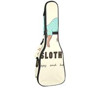 Ukulele Bag Sleepy and Happy Sloth Ukulele Caso per Soprano Tenore Concerto 23 Pollice 10MM Spessore Morbido Imbottito Cinghie Regolabili Gig Bag