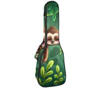 Ukulele Bag Sloth Verde Modello Ukulele Custodia per Soprano Tenore Concert 23 Pollici 10 MM Spessore Morbido Imbottito Cinghie Regolabile Gig Bag