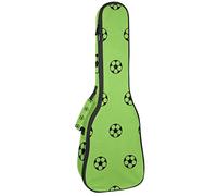 Ukulele Bag Sport Calcio Modello Verde Modello Ukulele Custodia per Soprano Tenore Concert 23 Pollici 10 MM Spessore Morbido Imbottito Cinghie Regolabile Gig Bag