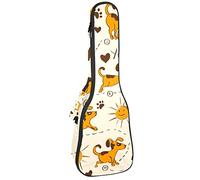 Ukulele Bag Sport Cane Yoga Sole Salute Modello Ukulele Custodia per Soprano Tenore Concert 23 Pollici 10 MM Spessore Morbido Imbottito Cinghie Regolabile Gig Bag