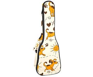 Ukulele Bag Sport Cane Yoga Sole Salute Modello Ukulele Custodia per Soprano Tenore Concert 23 Pollici 10 MM Spessore Morbido Imbottito Cinghie Regolabile Gig Bag