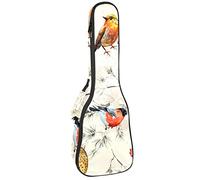 Ukulele Bag Spring Bird Cinese Pittura a Olio Modello Ukulele Caso per Soprano Tenore Concert 23 Pollici 10 MM Spessore Morbido Imbottito Cinghie Regolabile Gig Bag