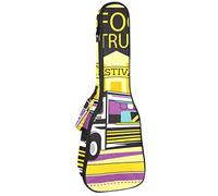 Ukulele Bag Street Food Truck Festival Poster Ukulele Caso per Soprano Tenore Concerto 23 Pollice 10MM Spessore Morbido Imbottito Cinghie Regolabili Gig Bag